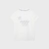 Tailliertes T-Shirt mit Spitze und grafischem Detail Tailliertes T-Shirt mit Spitze und grafischem Detail
