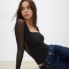 Tüll-Body mit quadratischem Ausschnitt Tüll-Body mit quadratischem Ausschnitt