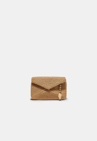 Umhängetasche im Raffia-Look