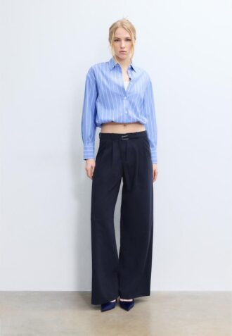 Wide Leg Hosen mit Schnallendetail