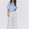 Wide Leg Plüschhose mit Zierdetails Wide Leg Plüschhose mit Zierdetails