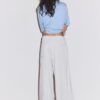 Wide Leg Plüschhose mit Zierdetails Wide Leg Plüschhose mit Zierdetails