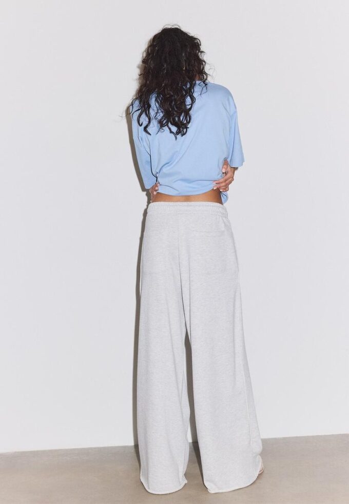 Wide Leg Plüschhose mit Zierdetails Wide Leg Plüschhose mit Zierdetails