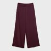 Wide Leg Plüschhose mit Zierdetails Wide Leg Plüschhose mit Zierdetails