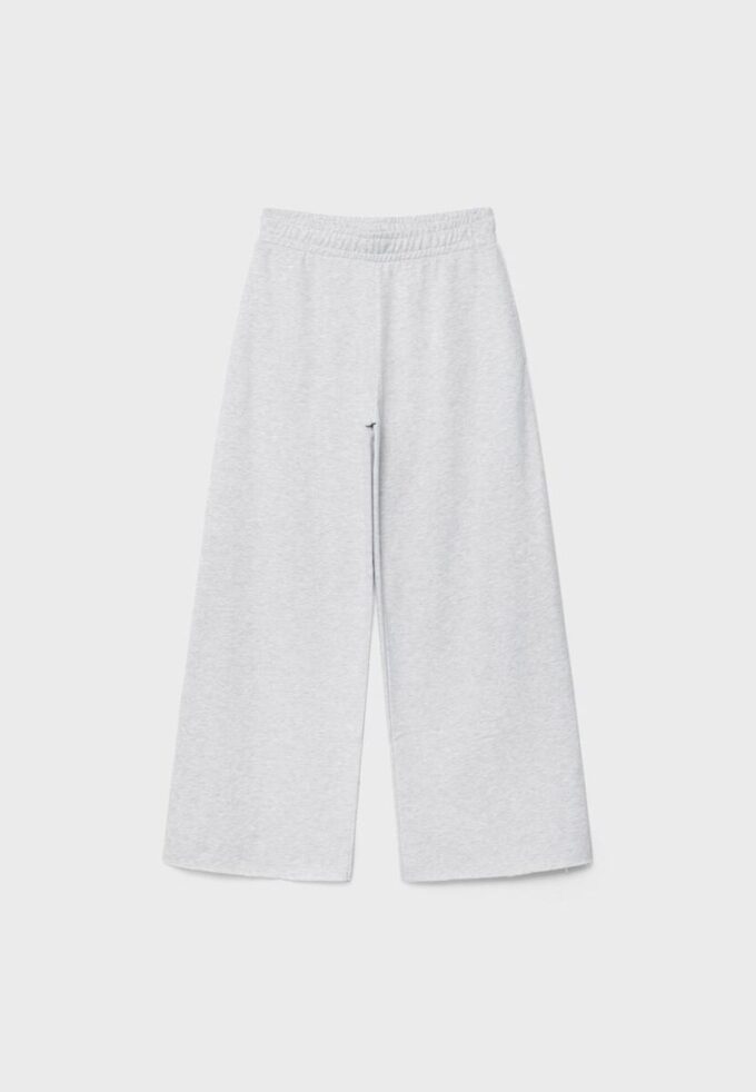 Wide Leg Plüschhose mit Zierdetails Wide Leg Plüschhose mit Zierdetails