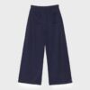 Wide Leg Plüschhose mit Zierdetails