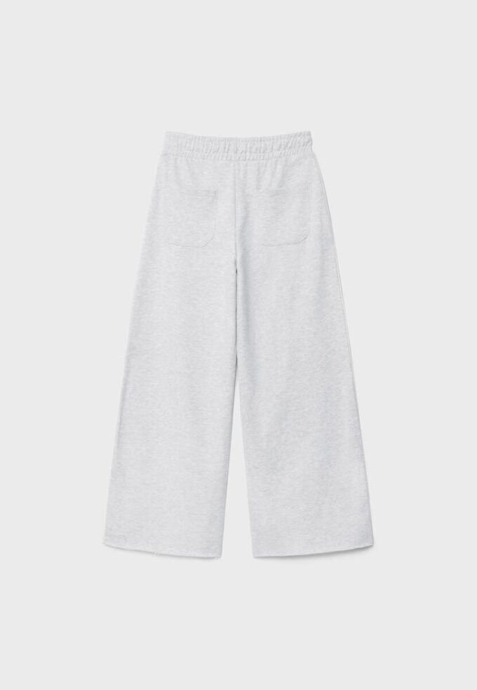 Wide Leg Plüschhose mit Zierdetails Wide Leg Plüschhose mit Zierdetails