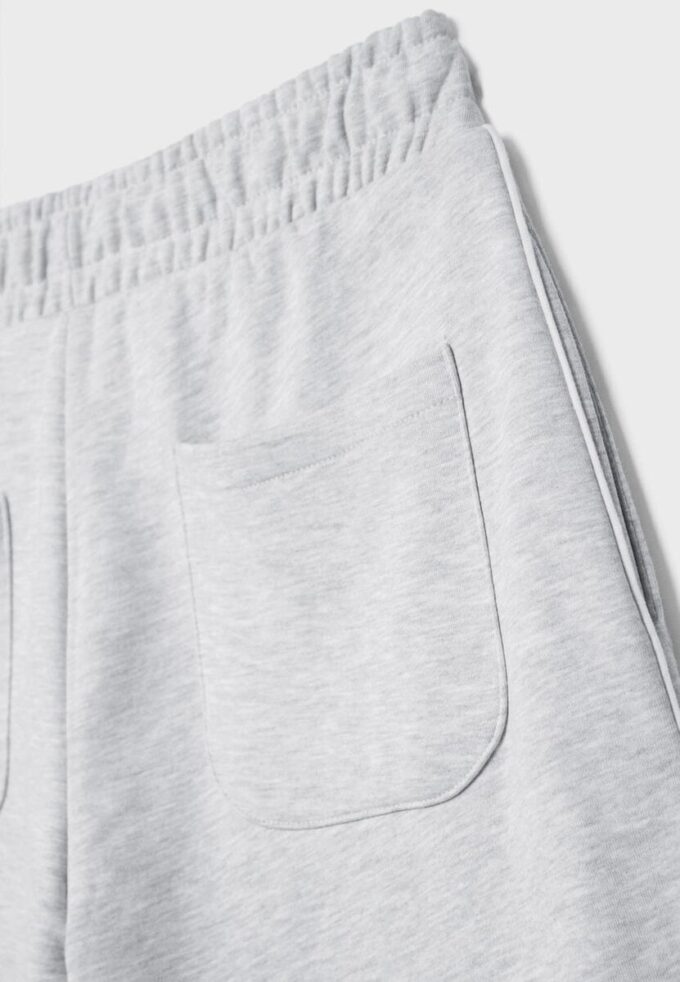 Wide Leg Plüschhose mit Zierdetails Wide Leg Plüschhose mit Zierdetails