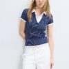 Zeilagiges Kurzarm-Polo-T-Shirt Zeilagiges Kurzarm-Polo-T-Shirt