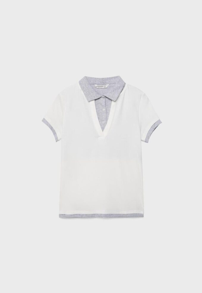 Zeilagiges Kurzarm-Polo-T-Shirt Zeilagiges Kurzarm-Polo-T-Shirt