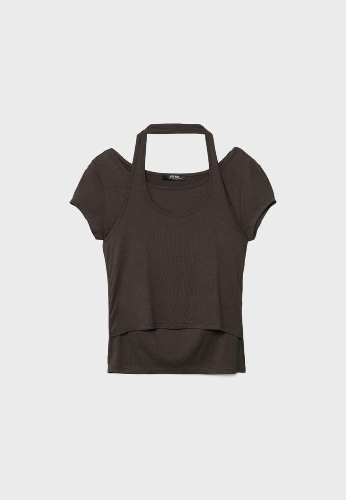 Zeilagiges Kurzarm-T-Shirt Zeilagiges Kurzarm-T-Shirt