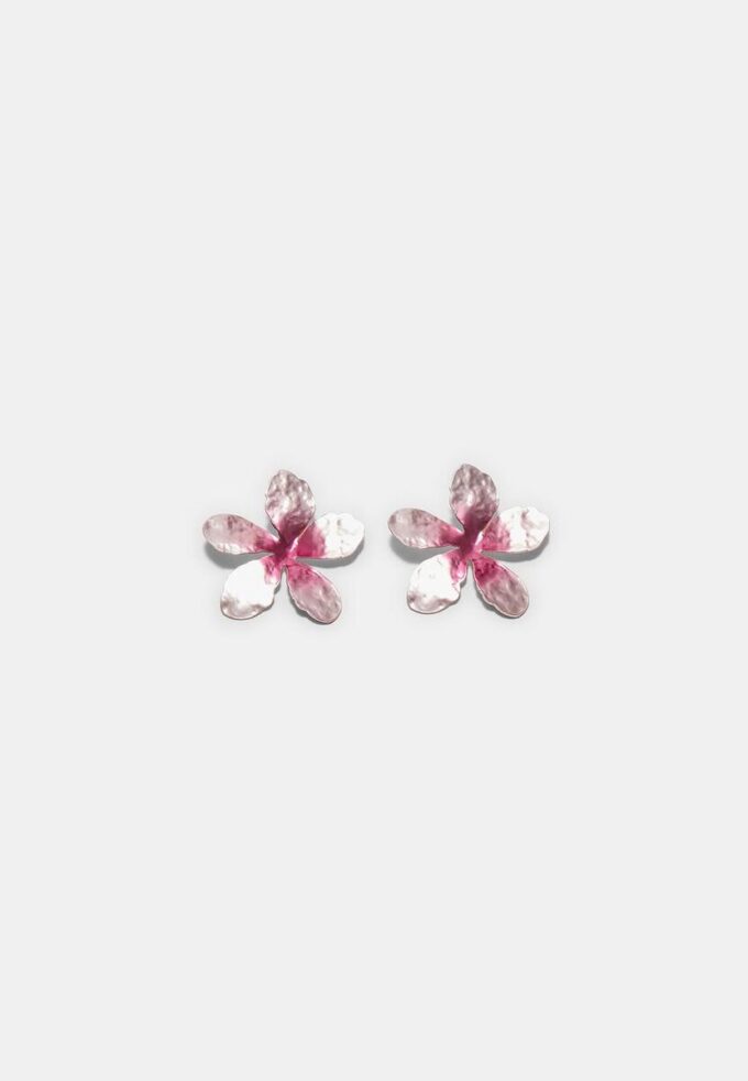 Zweifarbige Blumen-Ohrringe